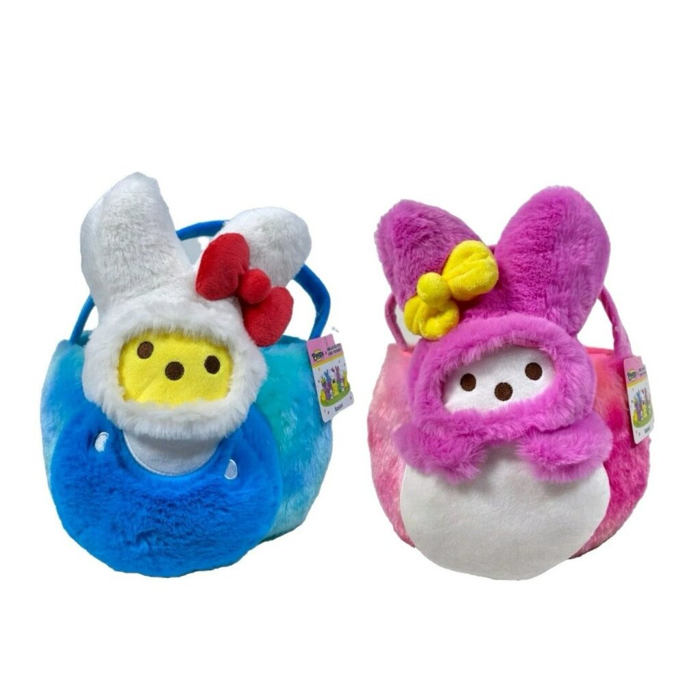 Peeps X Sanrio HELLO KITTY &  MY MELODY Plush Bunny Basket Bundle Of 2 11"
